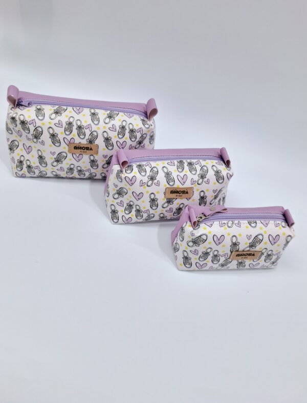 Trio Necessaire Trapézio  Sapatinho Lilás - Image 3